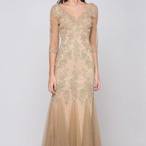 Marsoni by Colors-Illusion Lace Trumpet Gown M162